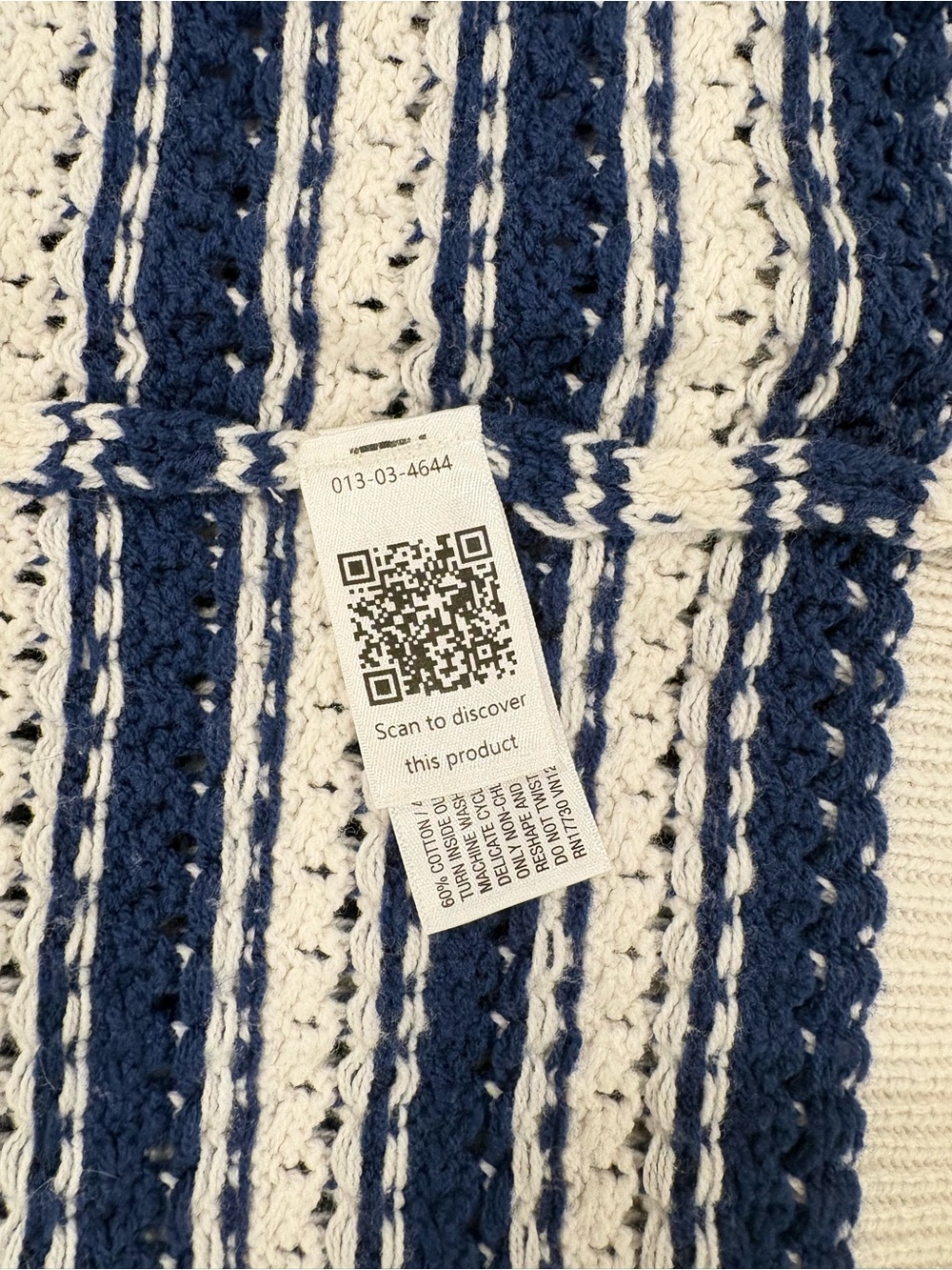 Universal Thread Navy & White Striped Open-Weave Button Cardigan - Picture 6 of 6